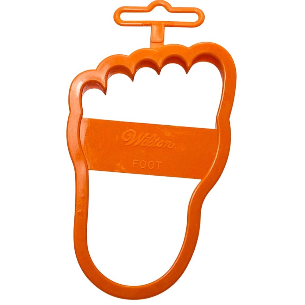 Wilton 1993 Foot Shaped Cookie Cutter Orange vintage